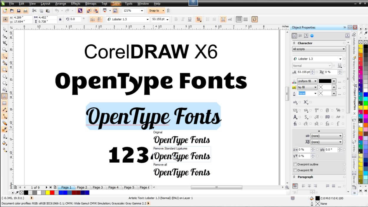 corel draw x6 text effects